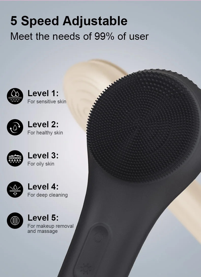 Cepillo de limpieza Facial eléctrico, vibración sónica, limpieza profunda de poros, eliminador de espinillas, limpiador de poros, Spa, masajeador para el cuidado de la piel