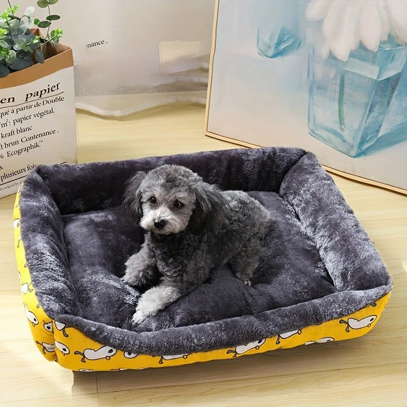 Cama Acolchada con Bordes para Perros y Gatos — Todos los Tamaños