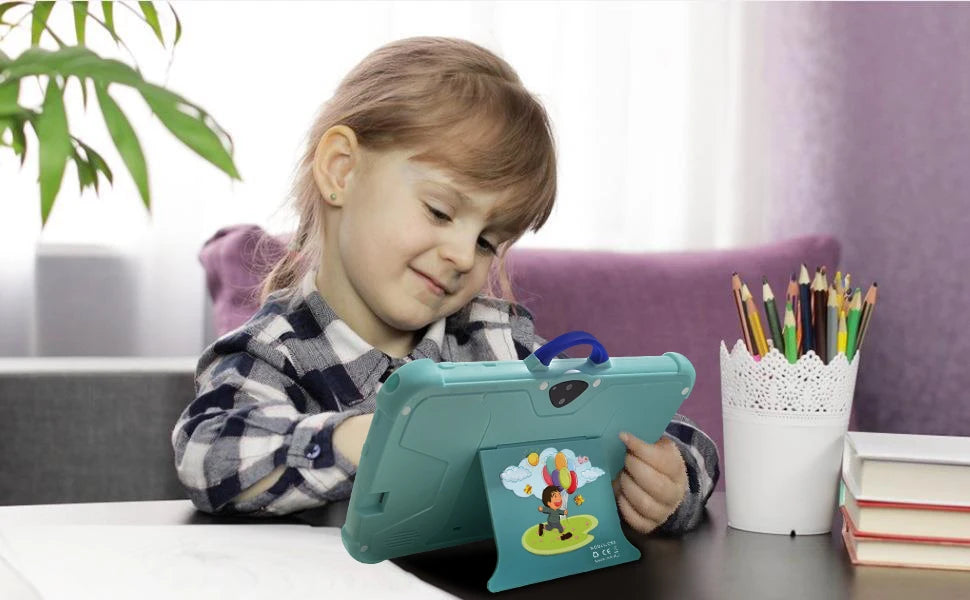 Tableta Infantil 2025 de 7 Pulgadas con WiFi 5G, Quad Core, 4GB de RAM, 64GB de ROM, Versión Educativa de Google Learning, con Doble Cámara
