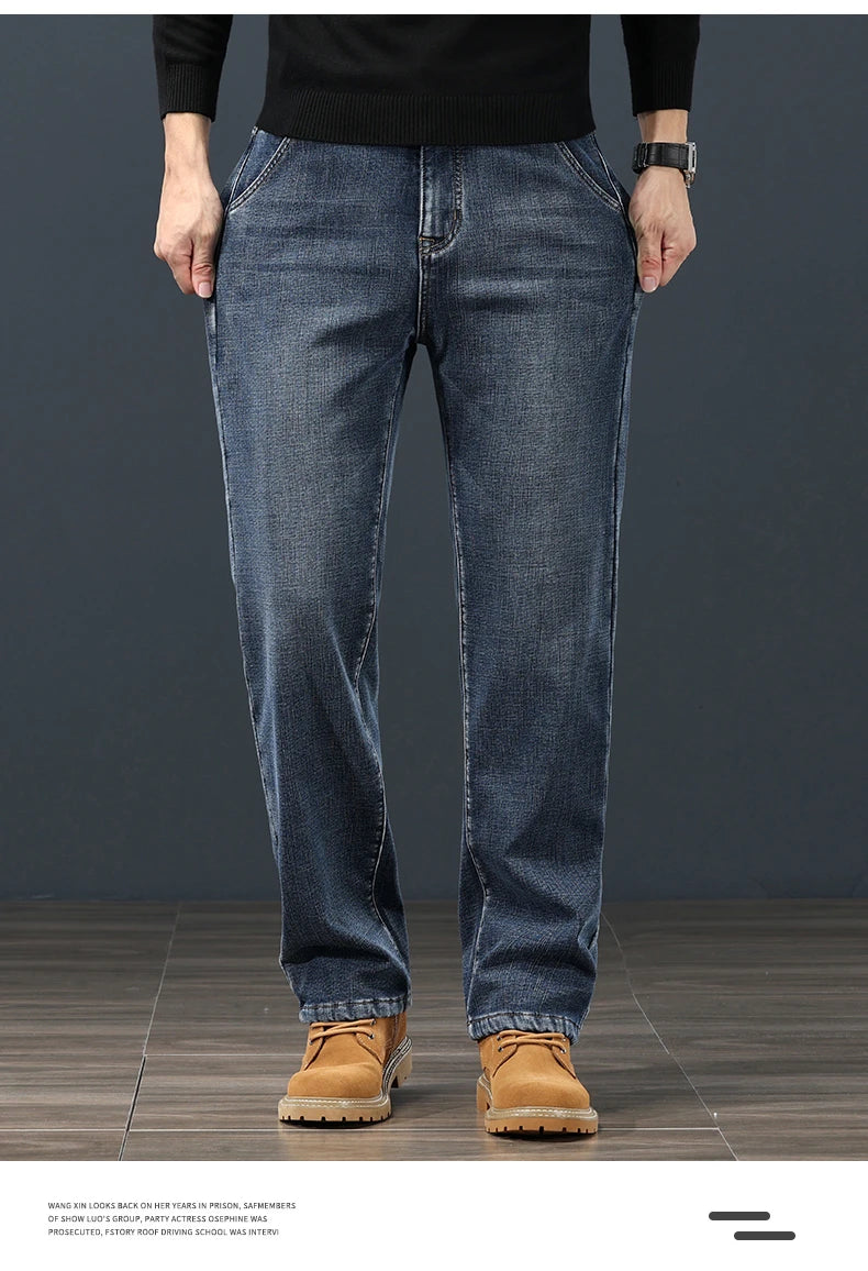 Pantalones Vaqueros de Invierno para Hombre, Terciopelo, Talla Grande 42-44