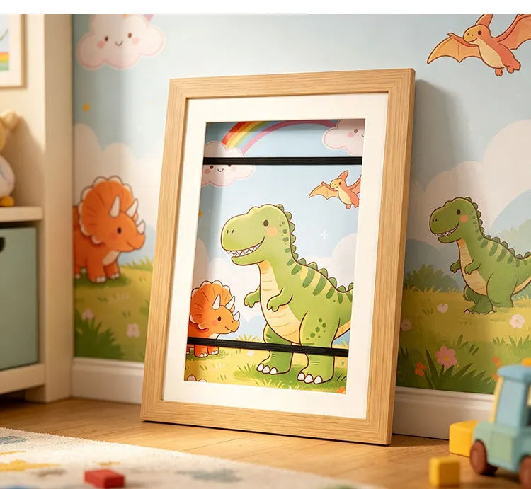 Marco Resistente para Obras de Arte Infantiles A4, sin Paspartú, con Apertura Frontal Magnética, Capacidad para 100 Piezas, Marco de Almacenamiento para Montar en la Pared