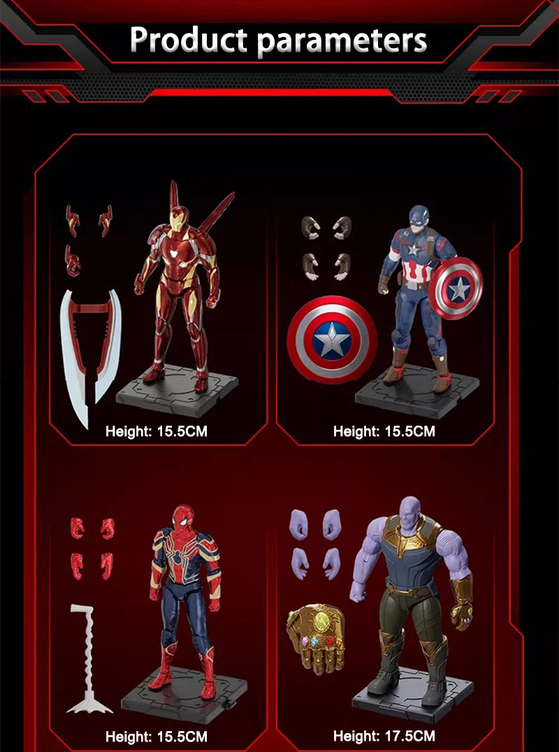 Figuras originales de Fondjoy Marve, Hulk, Thanos, Capitán América, Spider-Man, Thor, Iron Man, juguetes geniales para niños, modelos personalizados, muñecas, regalos para niños