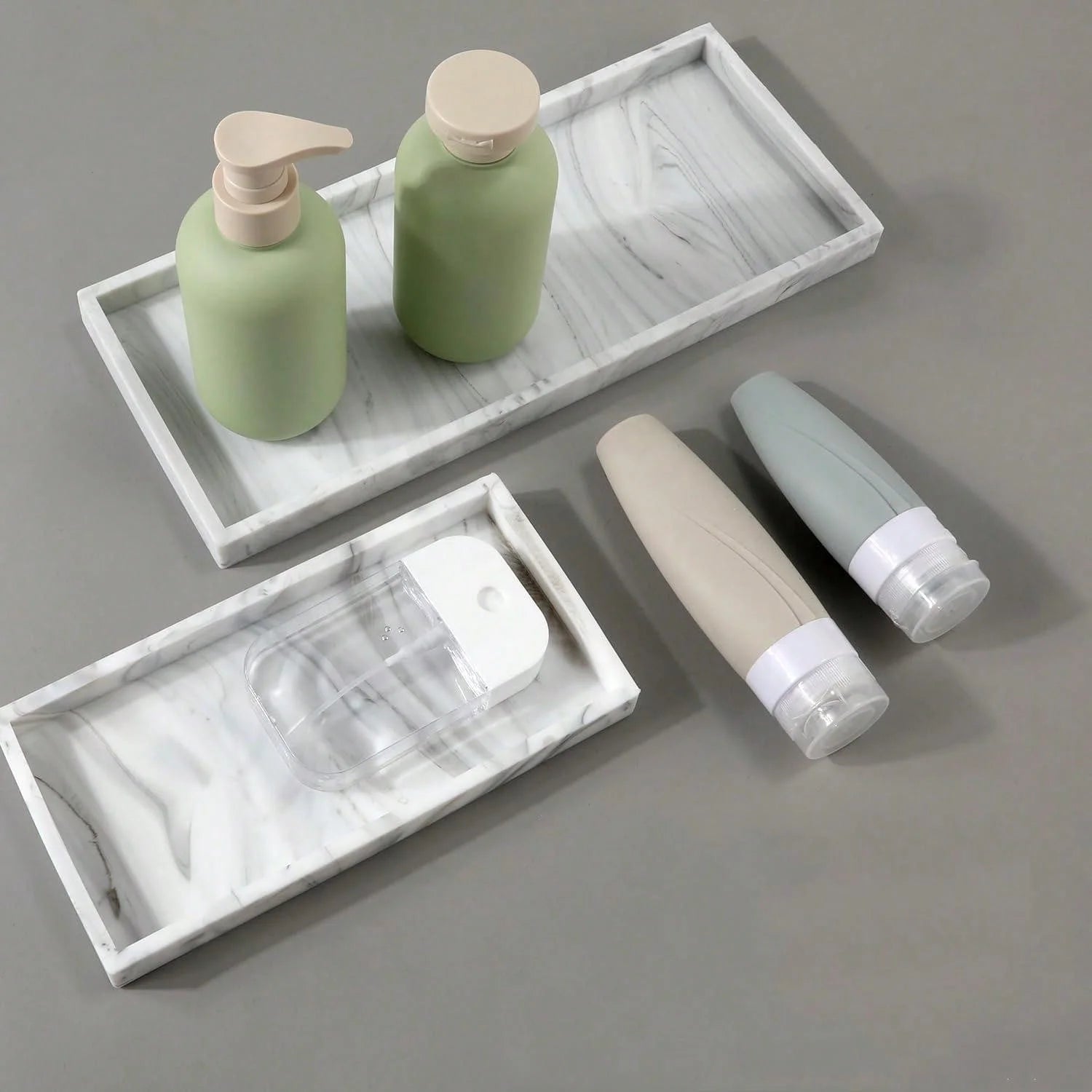 1 paquete de bandeja de baño, bandeja de joyería de silicona suave, tocador, bandeja decorativa para baño, organizador adecuado para tocador