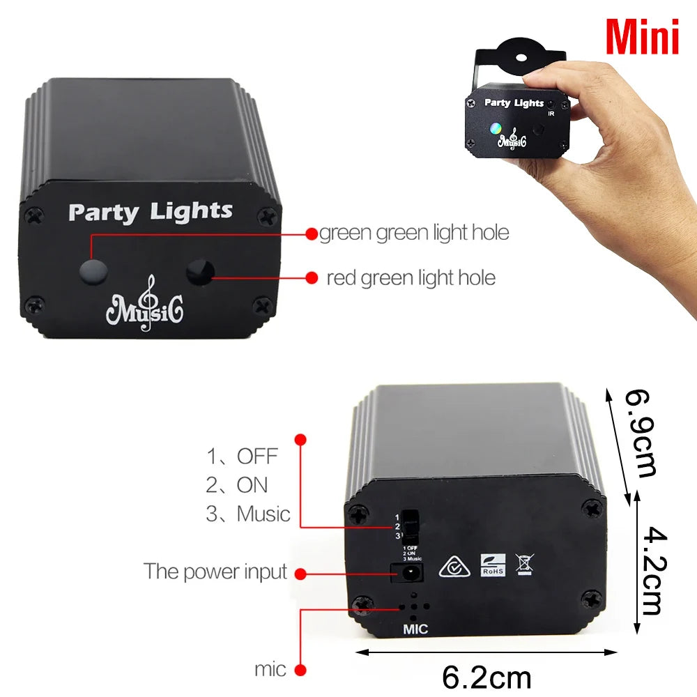 Mini Proyector Láser para Fiesta 32 Patrones