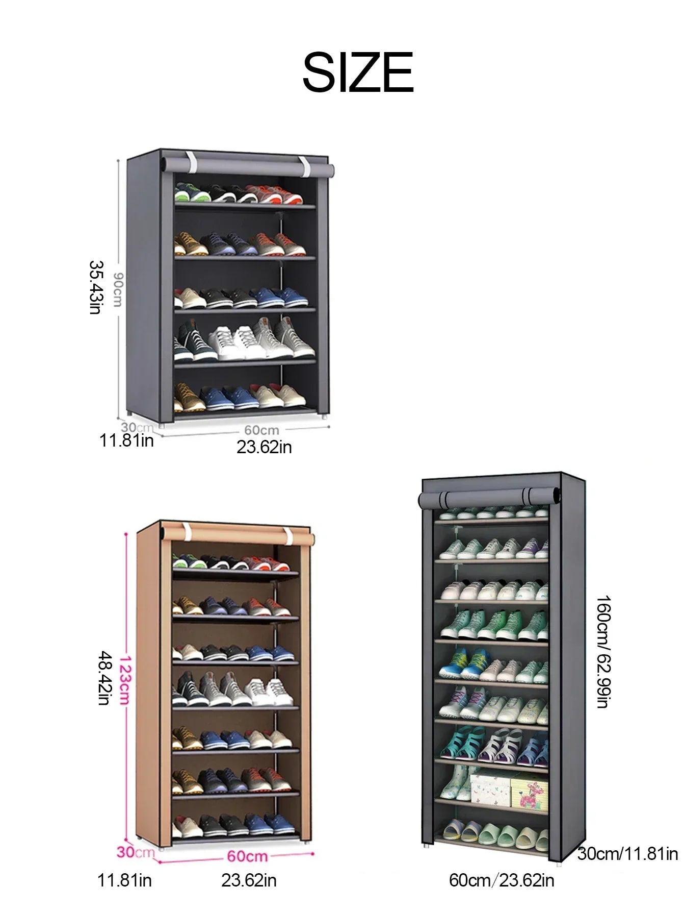 Armario de zapatos de 10/8/6 capas, organizador de tela a prueba de polvo, soporte para pasillo, estante para ahorrar espacio, muebles para el hogar, Zapatero de almacenamiento