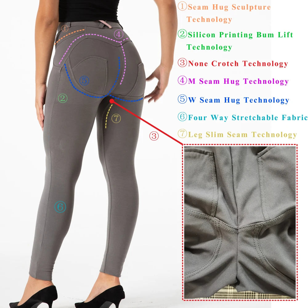 Jeggings con Botones para Mujer, Realce de Glúteos, Cintura Alta