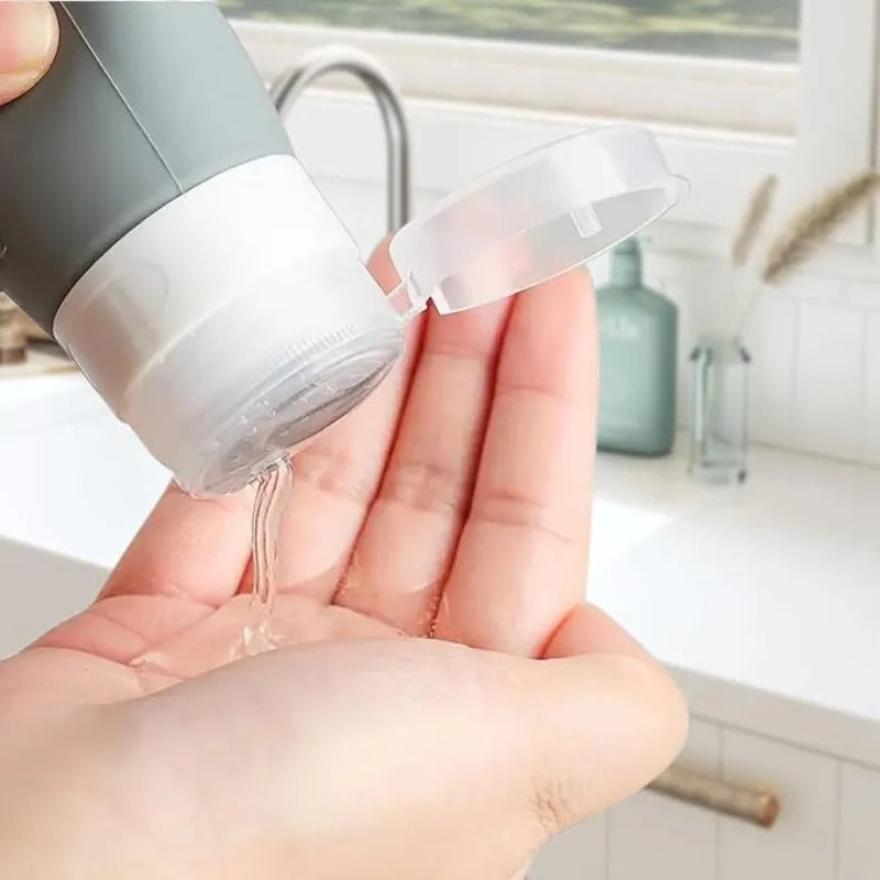 Juego de 17 Botellas de Viaje de Silicona, Envases de Aseo a Prueba de Fugas para Champú, Acondicionador, Cosméticos, Kit de Accesorios Recargables