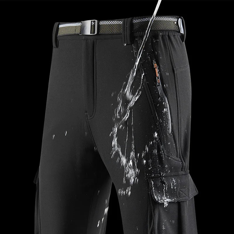 Pantalones gruesos y cálidos de lana para mujer, impermeables, para senderismo, Camping, esquí, pantalones de concha suave, pantalones a prueba de viento para exteriores