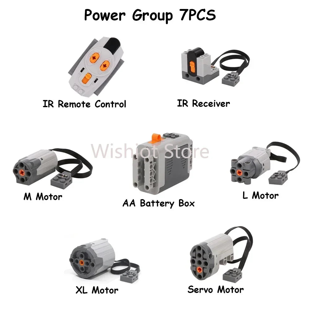 Funciones de energía técnica MOC compatibles con Legoeds, Motor M 8883, Control remoto modificado, grupo de energía, tren, caja de batería de litio 9686