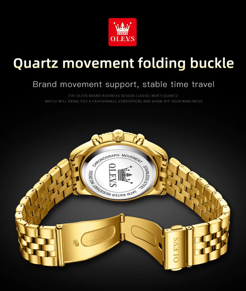 Reloj de Cuarzo OLEVS 2932 para Hombre con Cronógrafo y Diamantes