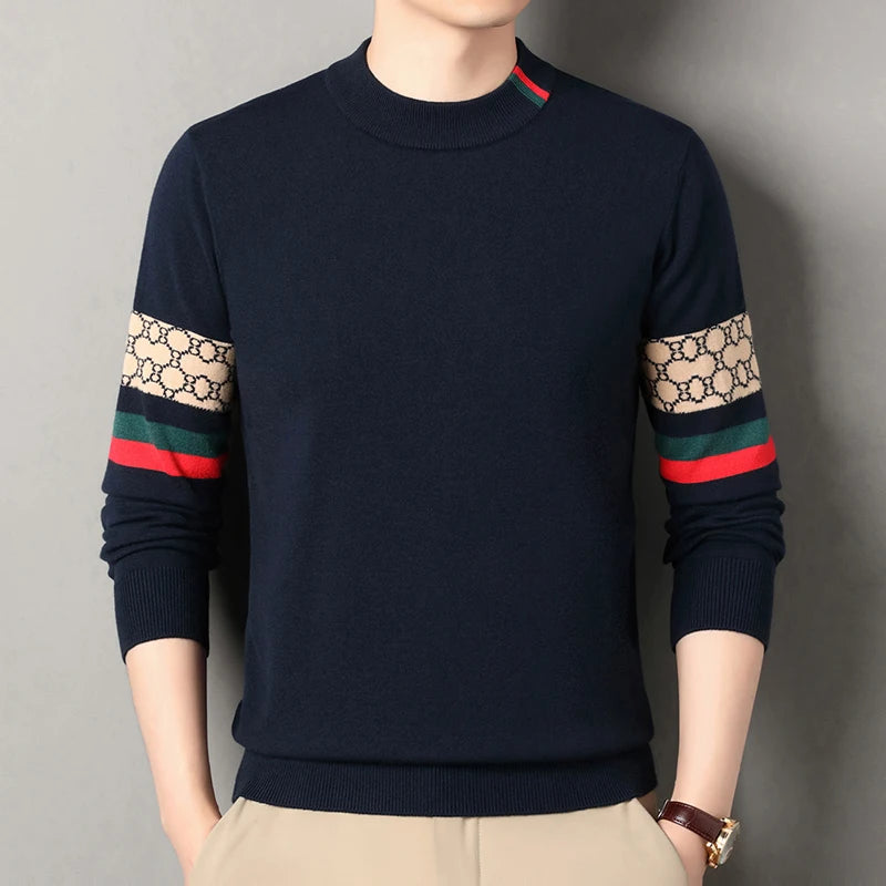 Suéter Jacquard de Cuello Redondo para Hombre