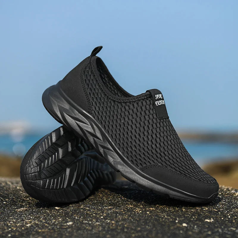YRZL, zapatillas de deporte para hombre, zapatos informales de malla transpirable para mujer, mocasines antideslizantes de talla grande para exteriores, zapatos de tenis ligeros para caminar para hombre