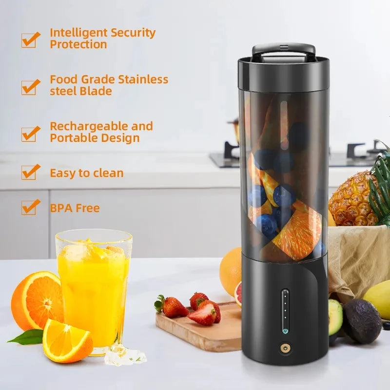 Licuadora Portátil USB 6 Cuchillas 450ml Recargable