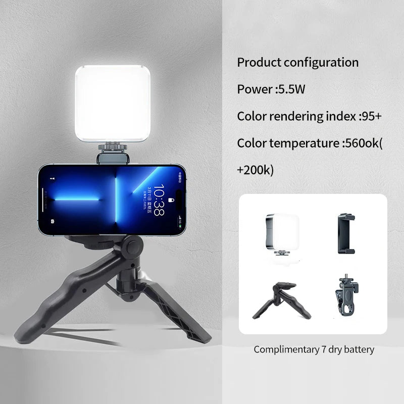 Mini Luz LED de Relleno Portátil para Video y Selfie