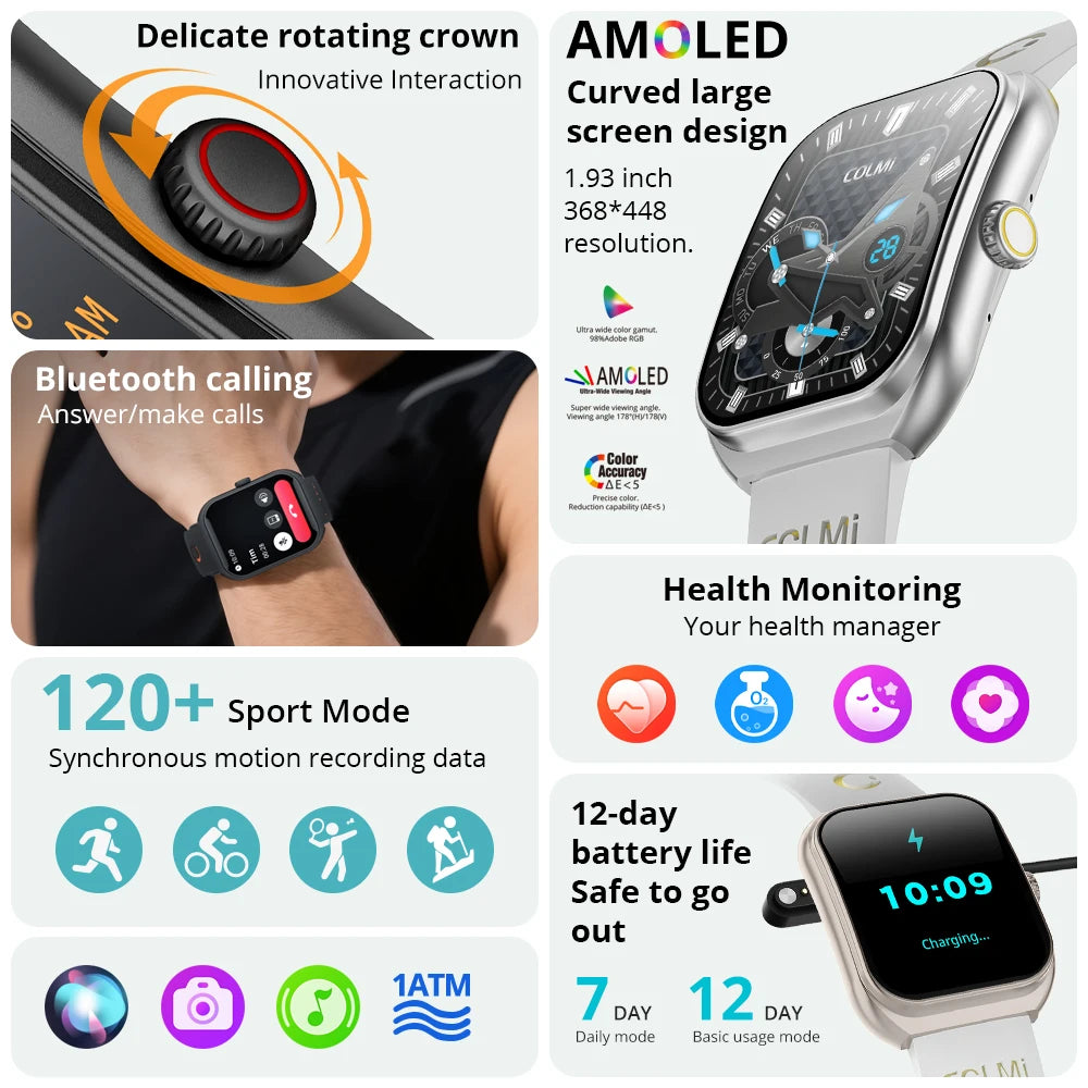 Reloj Inteligente P86 AMOLED con Gestor de Salud y Llamadas Bluetooth IP68