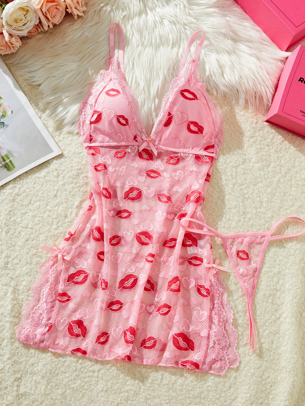 Vestido Babydoll Sexy para Mujer con Tirantes y Encaje