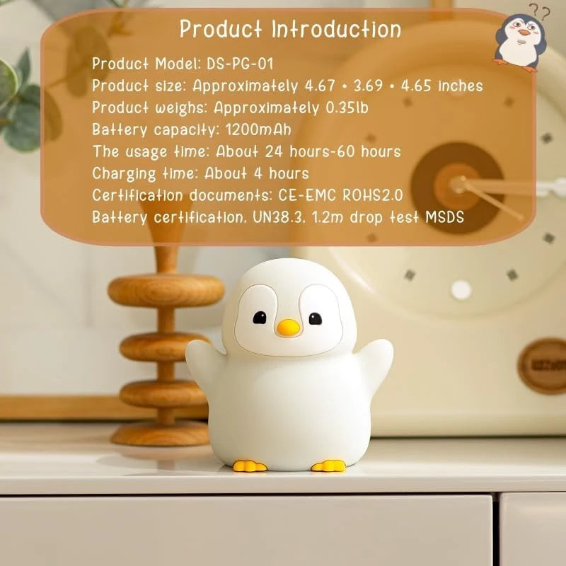 Luz Nocturna de Pingüino de Silicona para Bebés