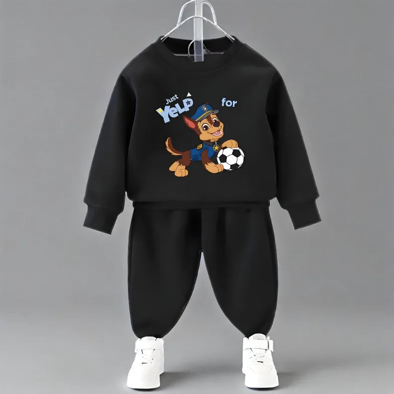PAW Patrol primavera otoño niños jersey con cuello redondo y pantalón de chándal conjunto de dos piezas sudaderas con capucha casuales para niños conjuntos de ropa deportiva para niños traje