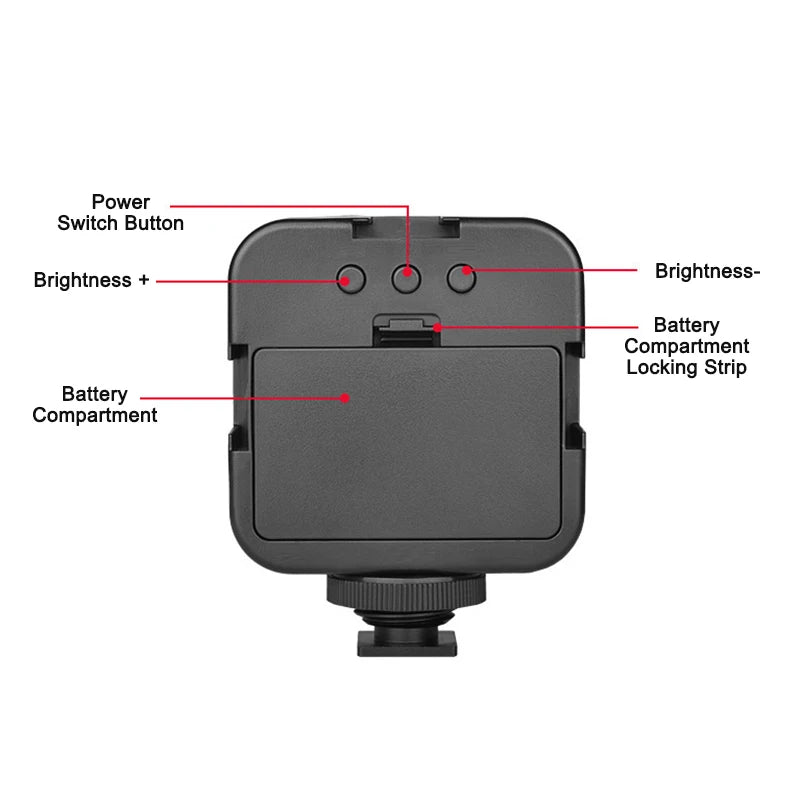 Luz LED de Relleno Recargable 6500K para Cámaras