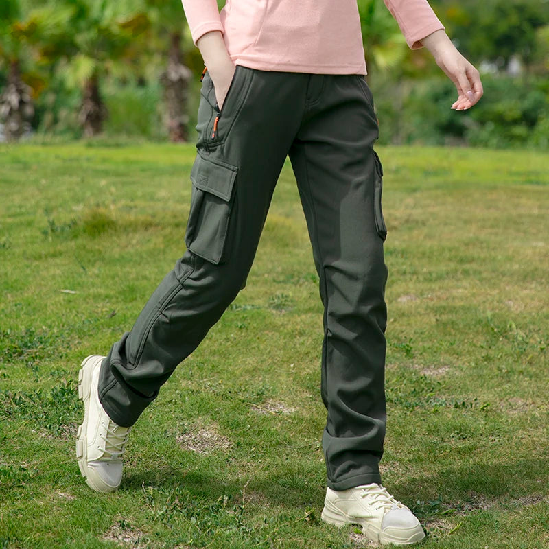 Pantalones Térmicos Softshell para Mujer, Impermeables para Senderismo y Esquí