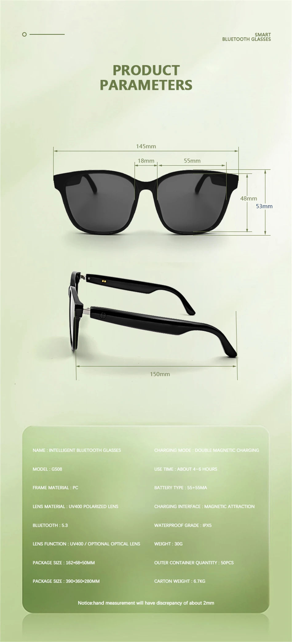 Gafas Inteligentes Bluetooth con Navegación y Música