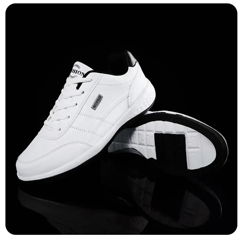Zapatillas de deporte para hombre, zapatos deportivos informales, zapatos de cuero para caminar al aire libre para hombre, fondo suave para las cuatro estaciones