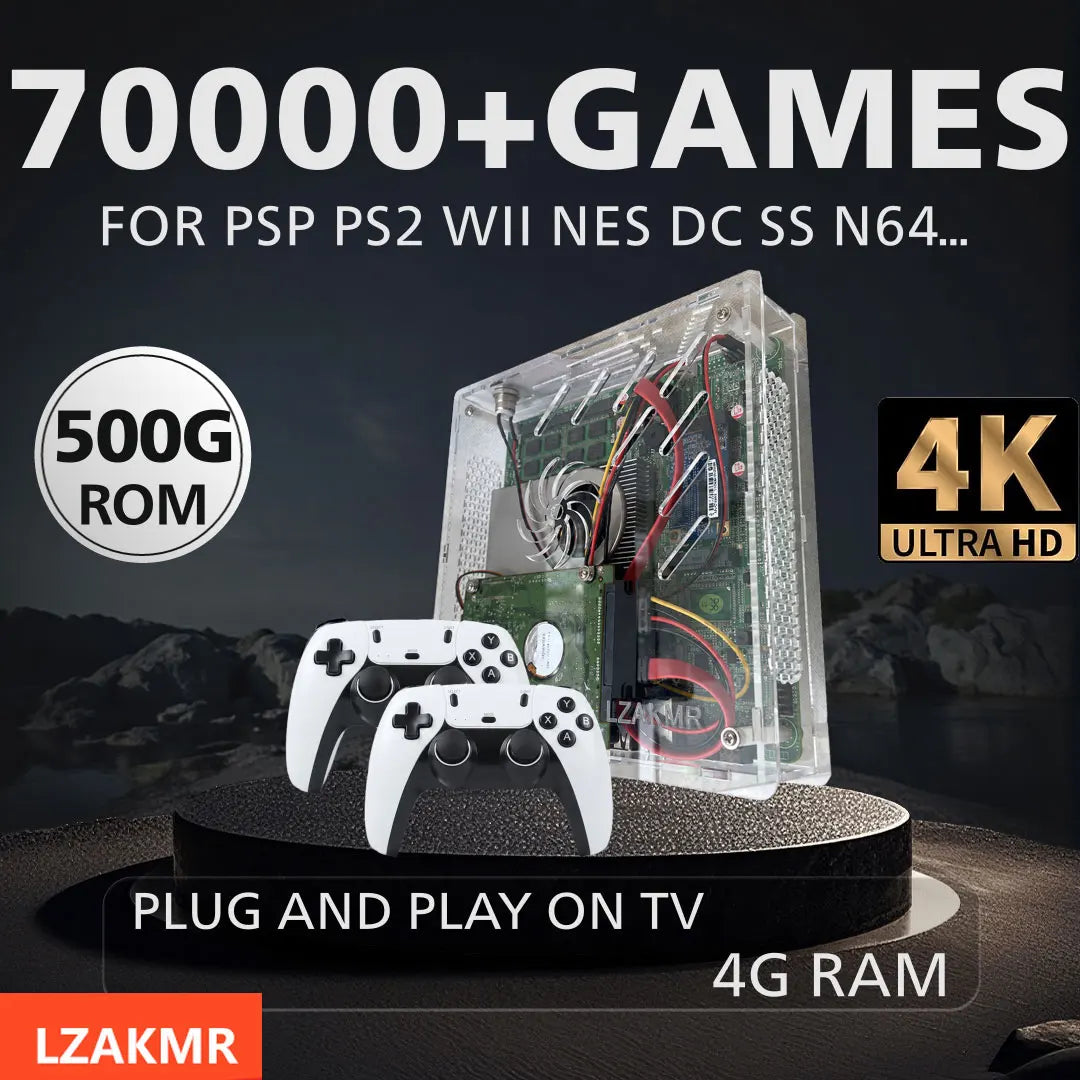 Consola Dual System Super U7 Plug&Play para TV, 500G/1T ROM, +70000 Juegos Retro, 4G RAM, +60 Emuladores para Wii, PS2, SS, DC, PSP, GAMECUBE