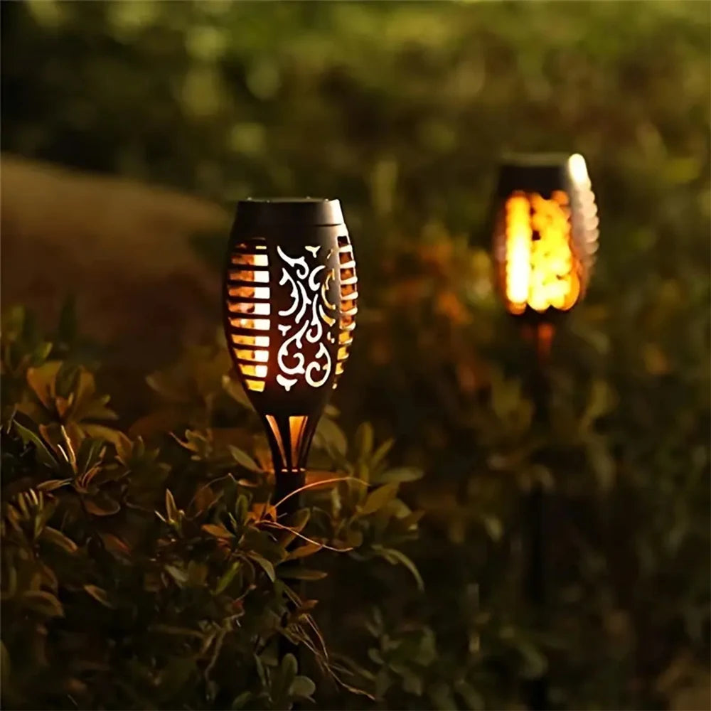 Antorcha Solar de Llama LED para Jardín Impermeable Decoración Exterior