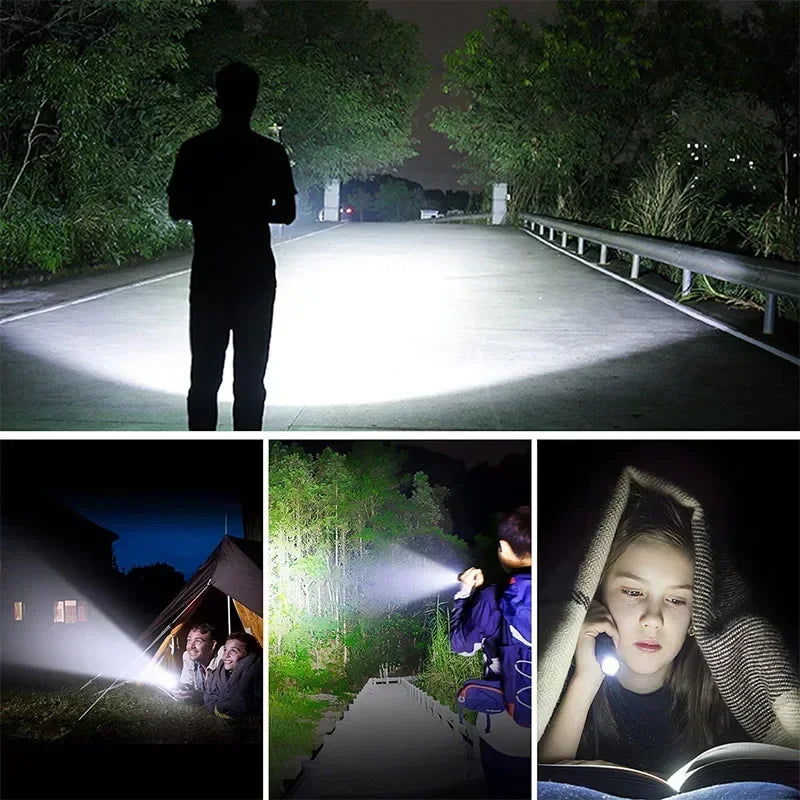 Linternas recargables, linterna táctica LED de alta potencia, linterna de caza portátil superbrillante para senderismo de emergencia