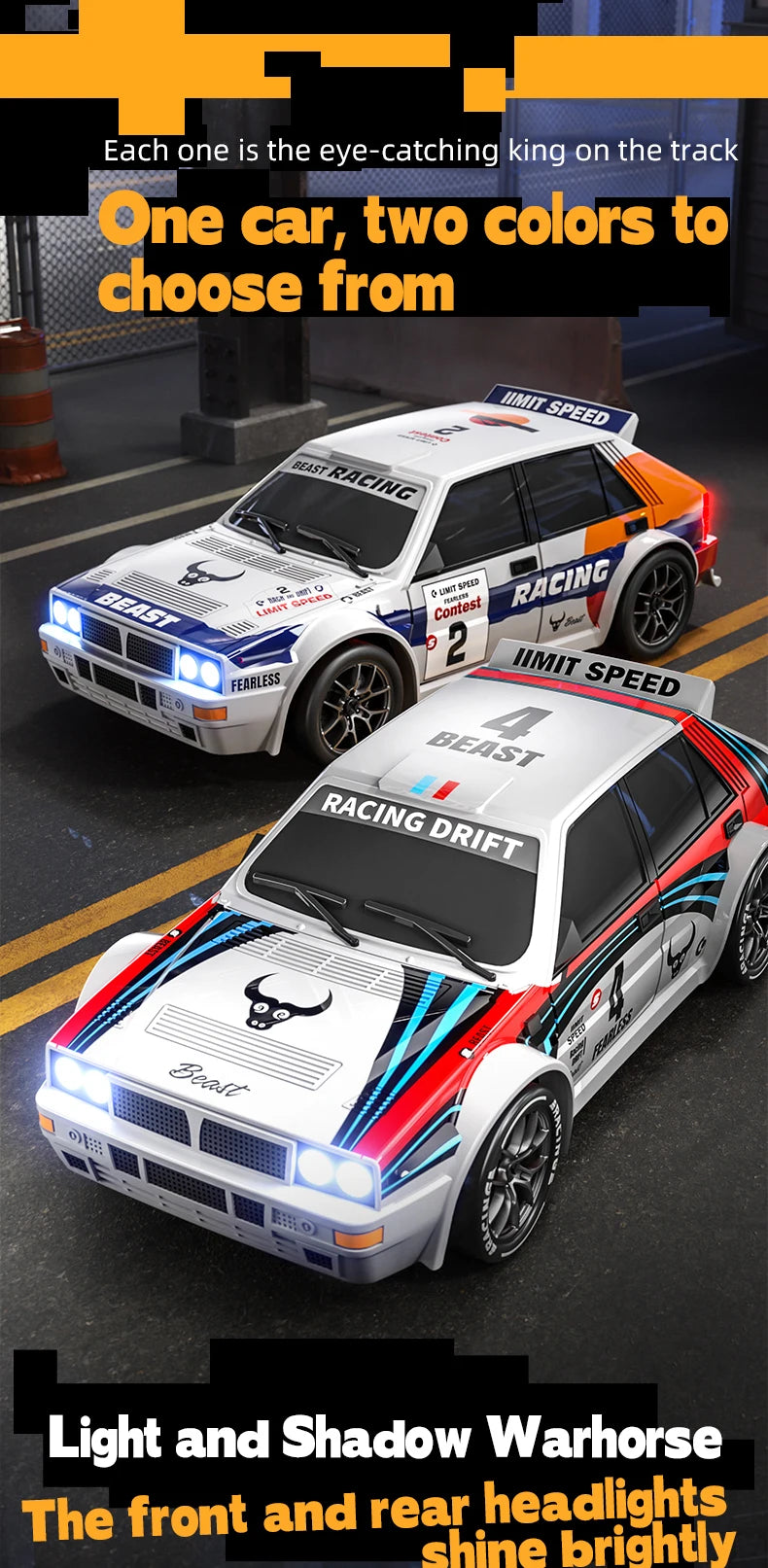 2025 4WD RC Car escala 1:24 tracción en las cuatro ruedas Drift con dos configuraciones de velocidad 20 km/h luz LED juguetes para niños recargable SG204PRO