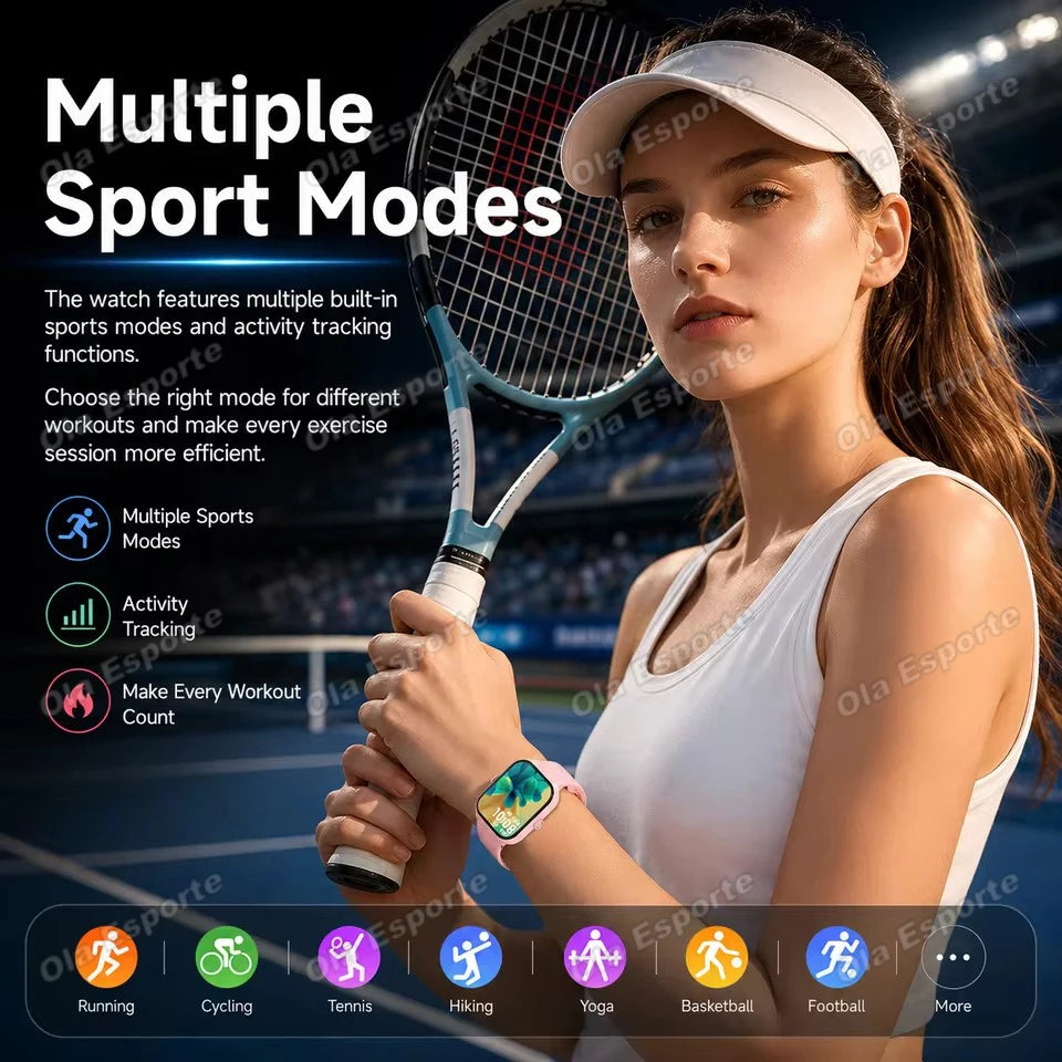 Reloj Inteligente para Hombre y Mujer, 2.01'', Resistente al Agua, Deportivo, con Respuesta a Llamadas, Monitor de Sueño, Podómetro, Alertas de Información, Nuevo