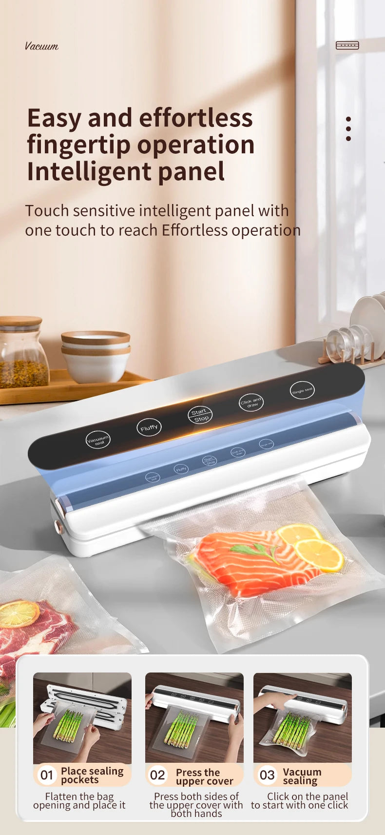 Selladora al Vacío Inalámbrica USB para Alimentos