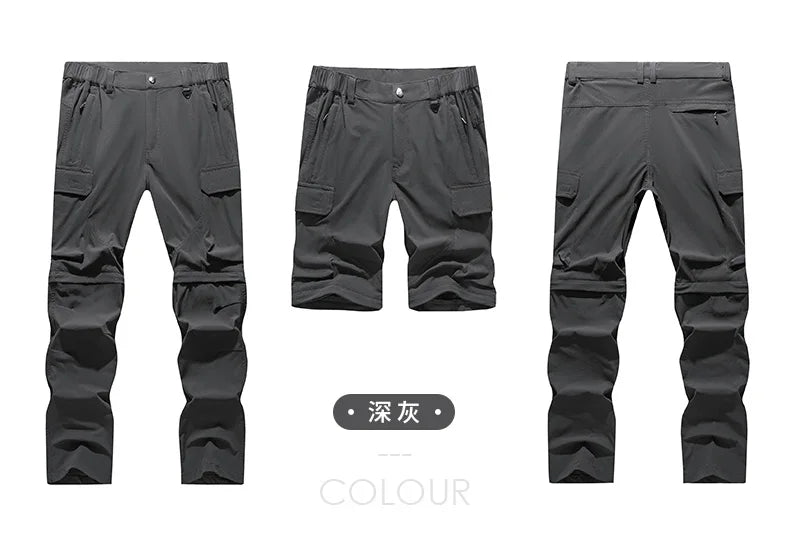 Pantalones Cargo Convertibles para Hombre, Senderismo Impermeable