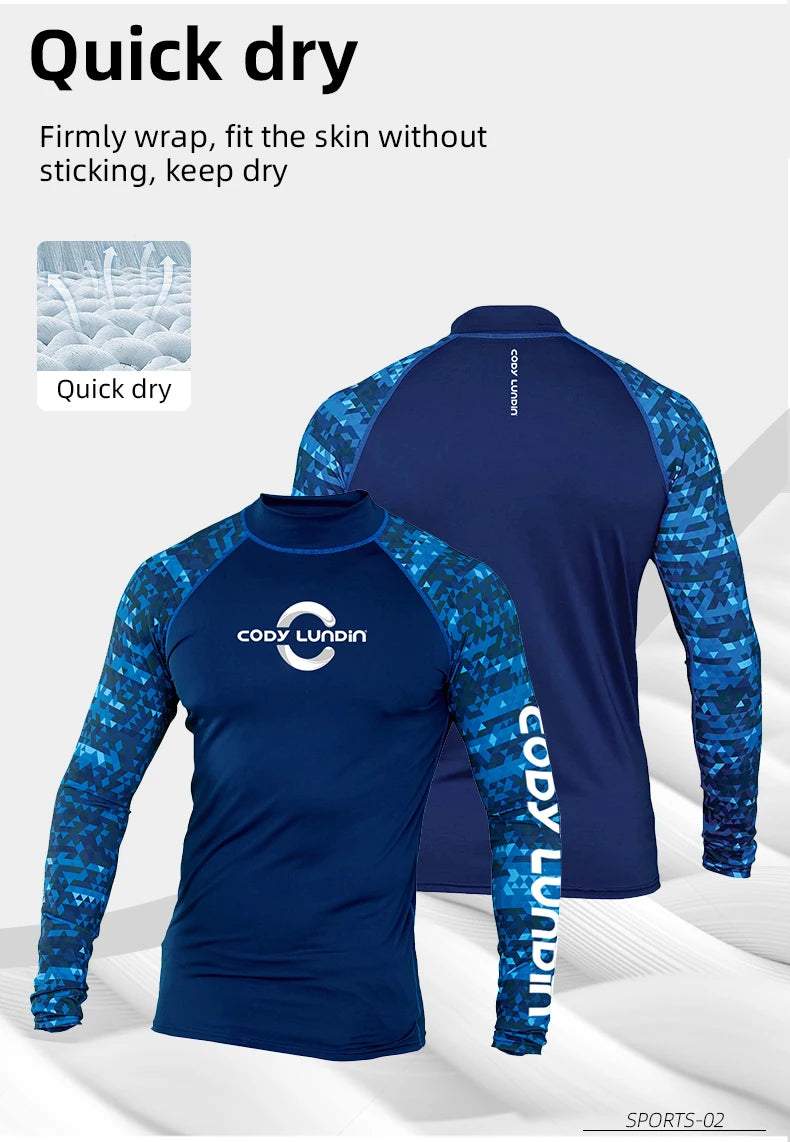 Camiseta de Compresión UV para Hombre, Surf y Natación