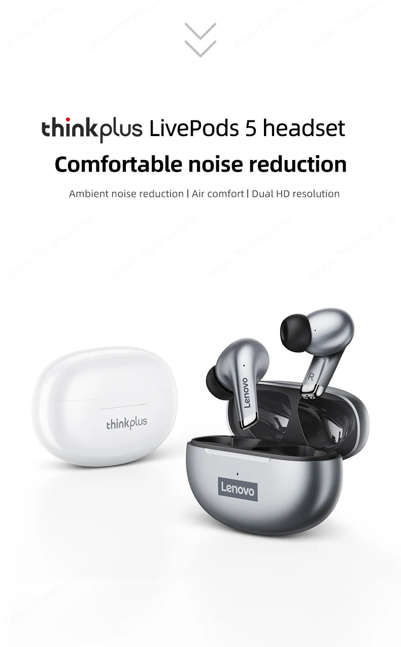 Auriculares Lenovo LP5 TWS Bluetooth Inalámbricos con Micrófono