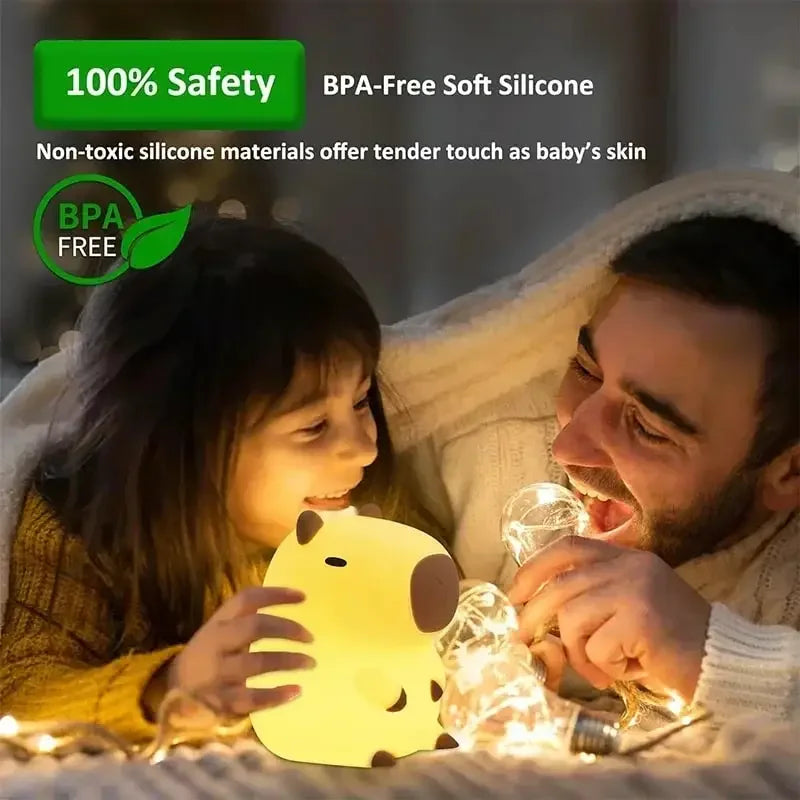 Luz nocturna de silicona suave: lámpara de noche regulable de 3 niveles con control táctil recargable por USB para guardería, niños, bebés y decoración de regalo
