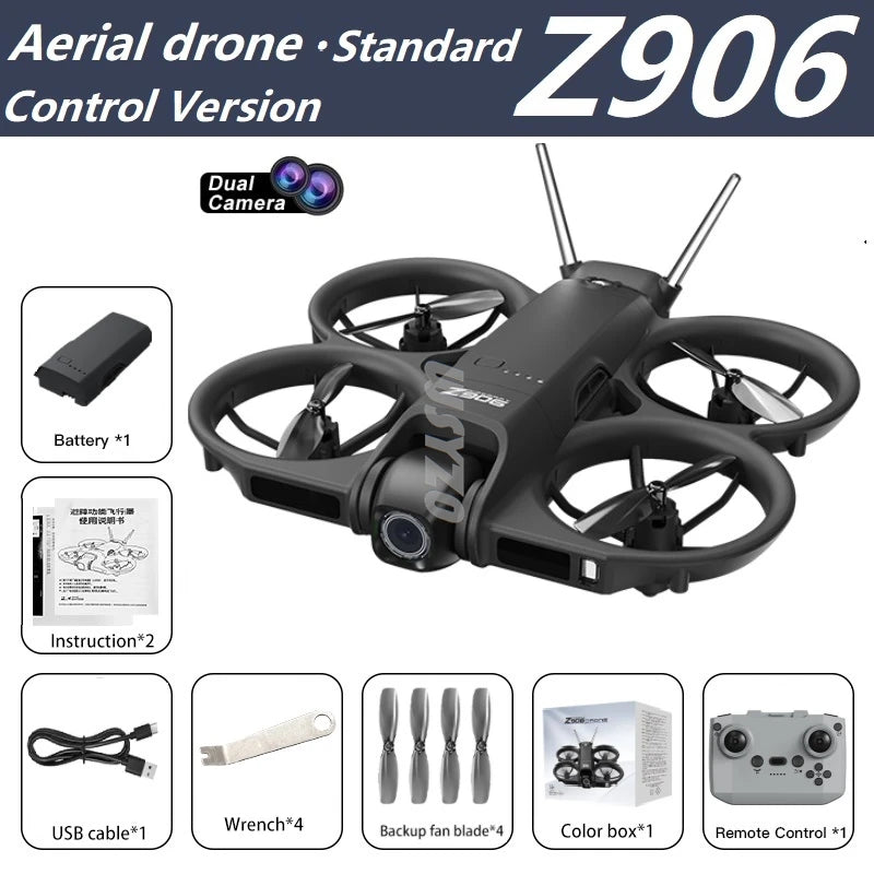 Mini Dron Z906 con Cámara HD WiFi FPV, Cuadricóptero RC, Fotografía Aérea