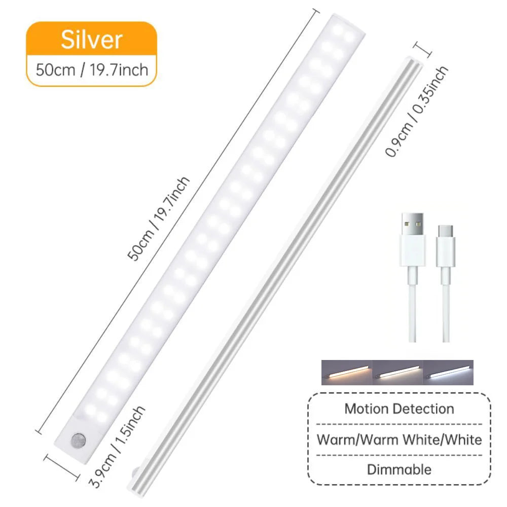Luz LED para Gabinete con Sensor de Movimiento USB-C