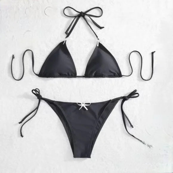 Bikini de Leopardo con Espalda Descubierta para Mujer, Halter