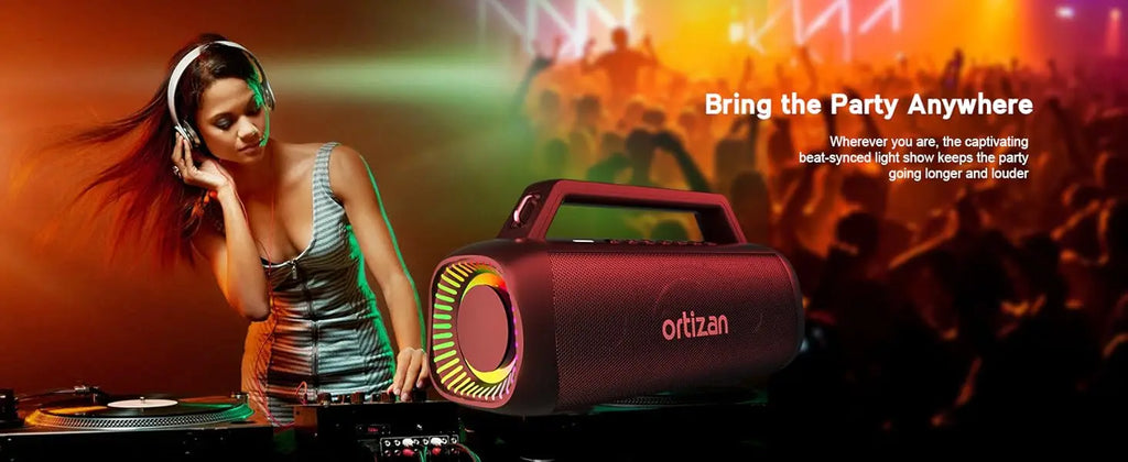 Altavoces Ortizan de 60W (80W de Pico) Inalámbricos Bluetooth con Bajos Potentes, Altavoces Subwoofer Grandes Inalámbricos Bluetooth 5.3 con Banco de Energía