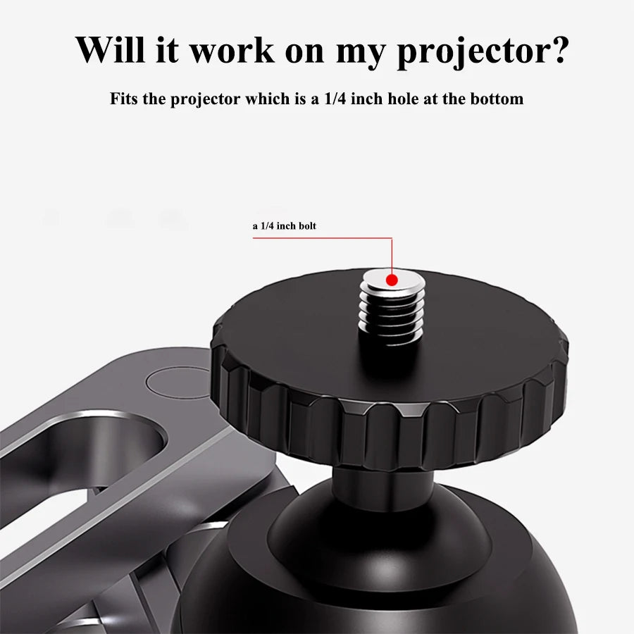 Soporte de pared para proyector de aleación de aluminio con rotación 360°