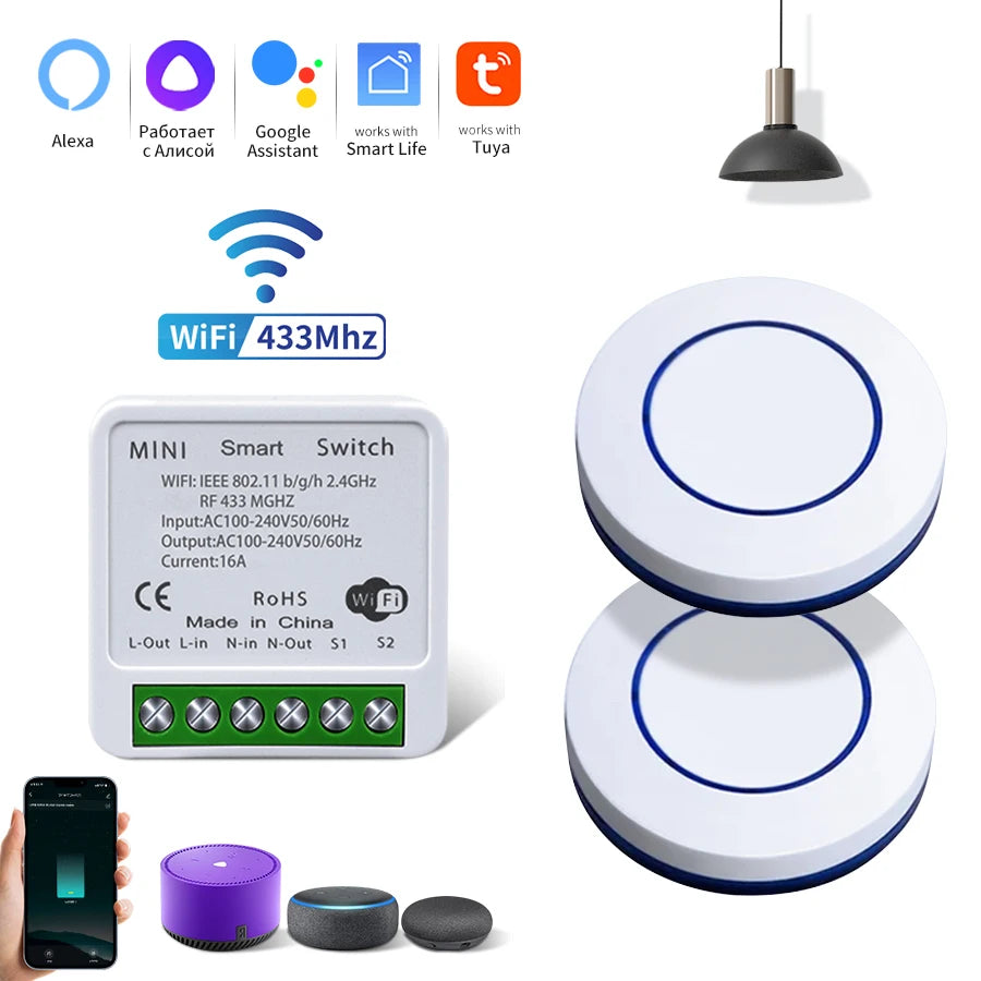 Interruptor Inteligente WiFi Tuya RF 16A Smart Life