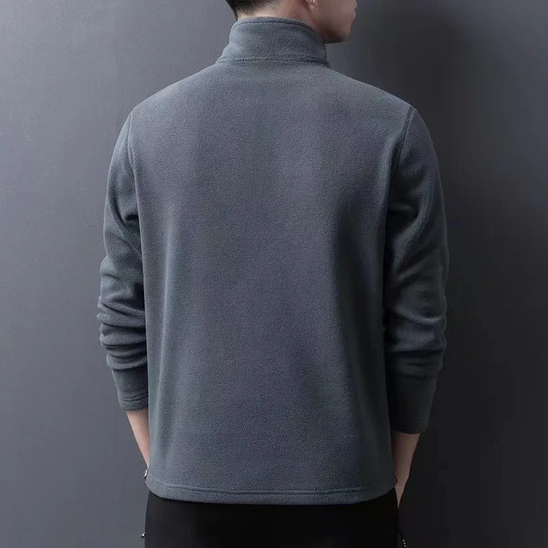 Buzo de Cuello Alto Antipilling para Hombre | Ajustado, Color Sólido