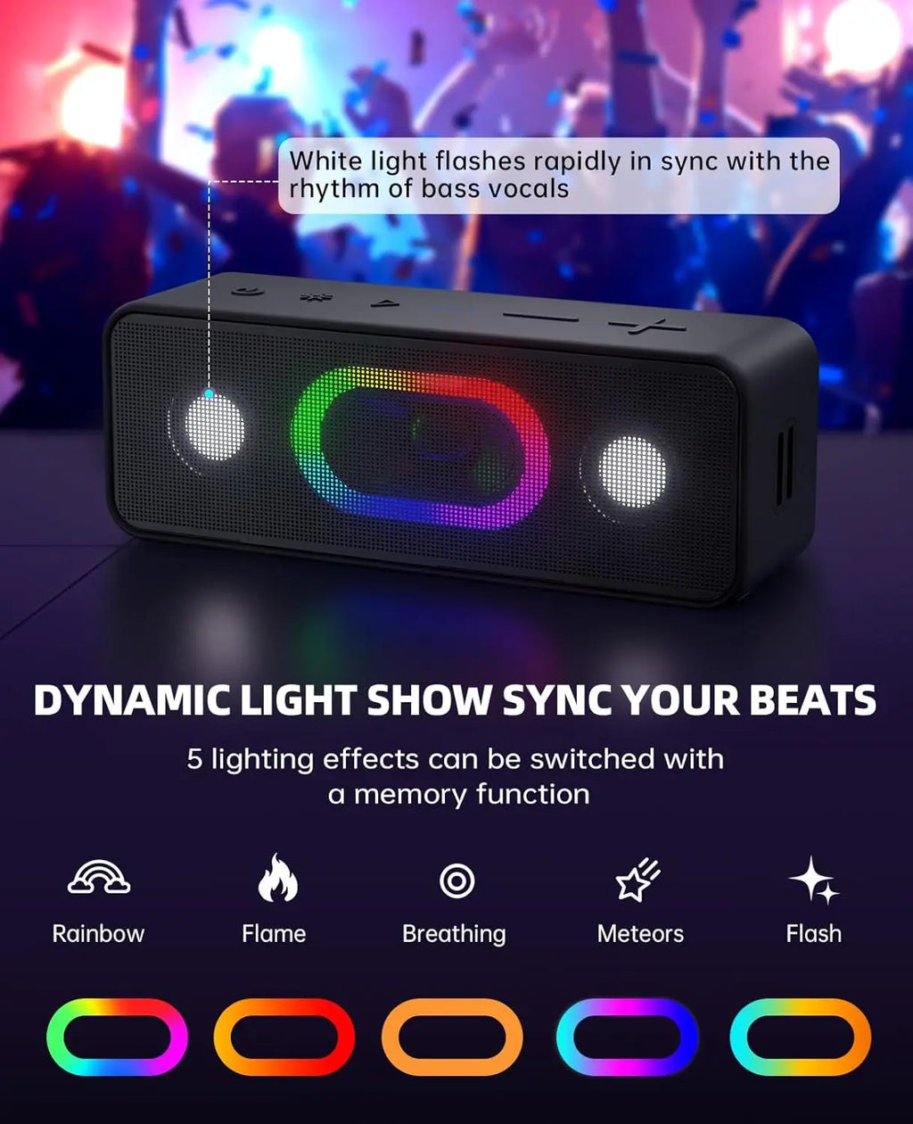 Altavoz Bluetooth Ortizan, Altavoz portátil con sonido estéreo fuerte de 16 W, 24 horas de reproducción, Altavoces inalámbricos Bluetooth 5.3, graves profundos,