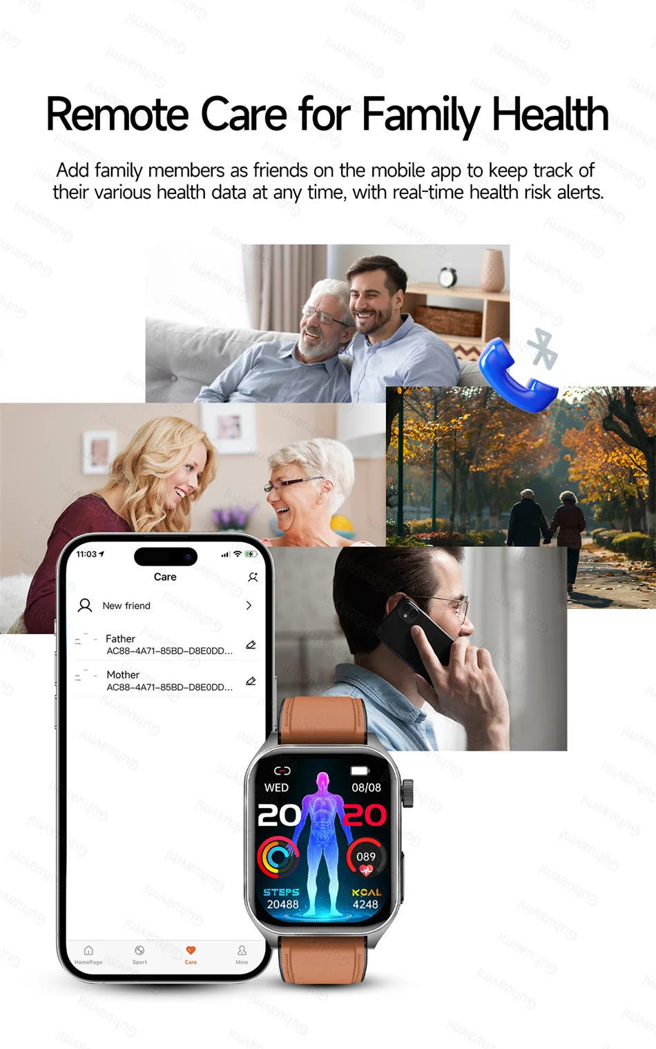 Reloj Inteligente Salud Dual Láser ECG