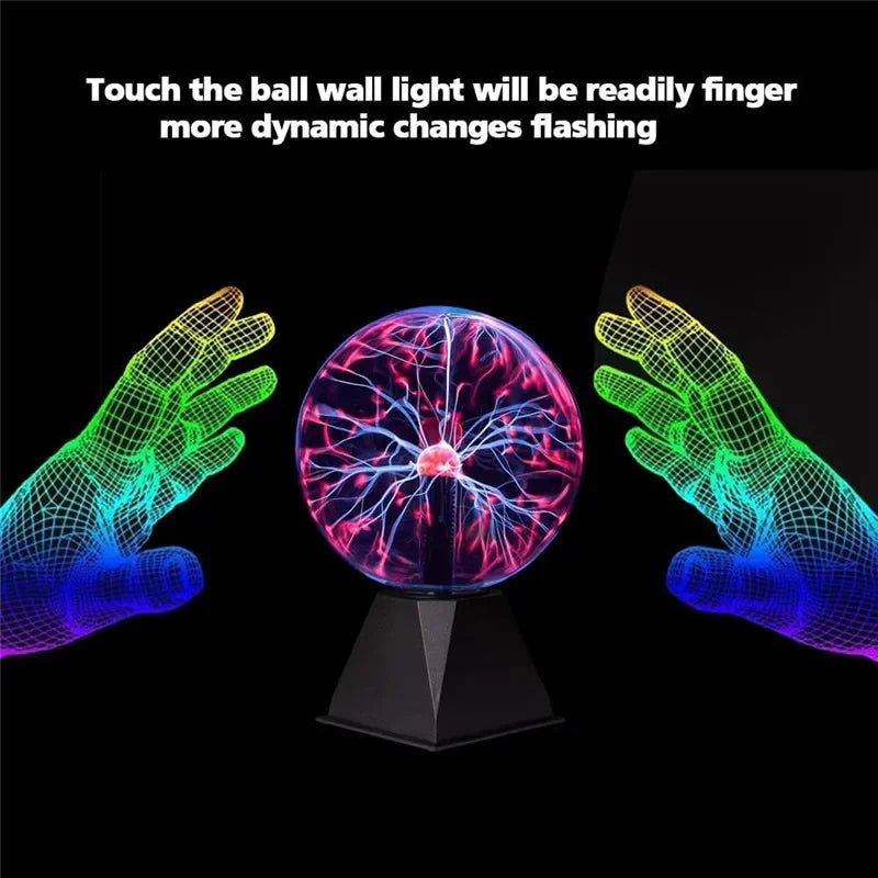 Lámpara de Plasma Mágica LED, Bola de Cristal Táctil para Decoración