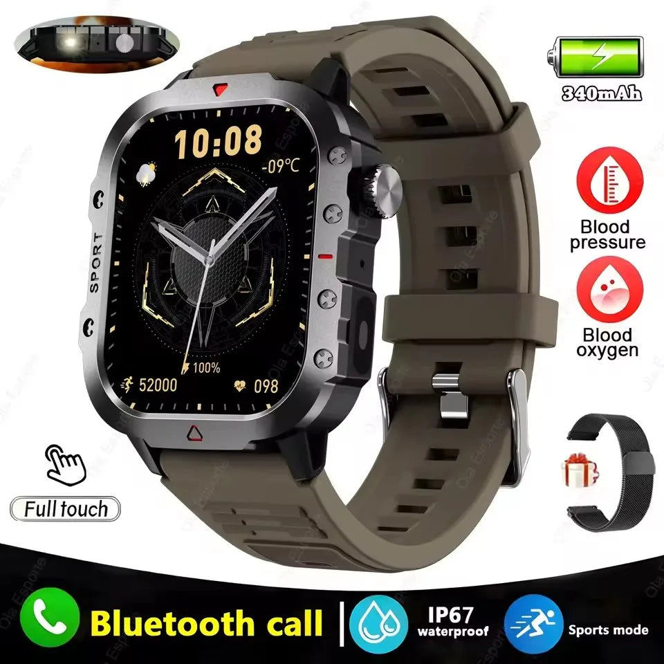 Nuevo reloj inteligente 2025 para hombre, relojes militares para exteriores con seguimiento GPS, llamadas telefónicas, reloj inteligente deportivo resistente al agua con ritmo cardíaco