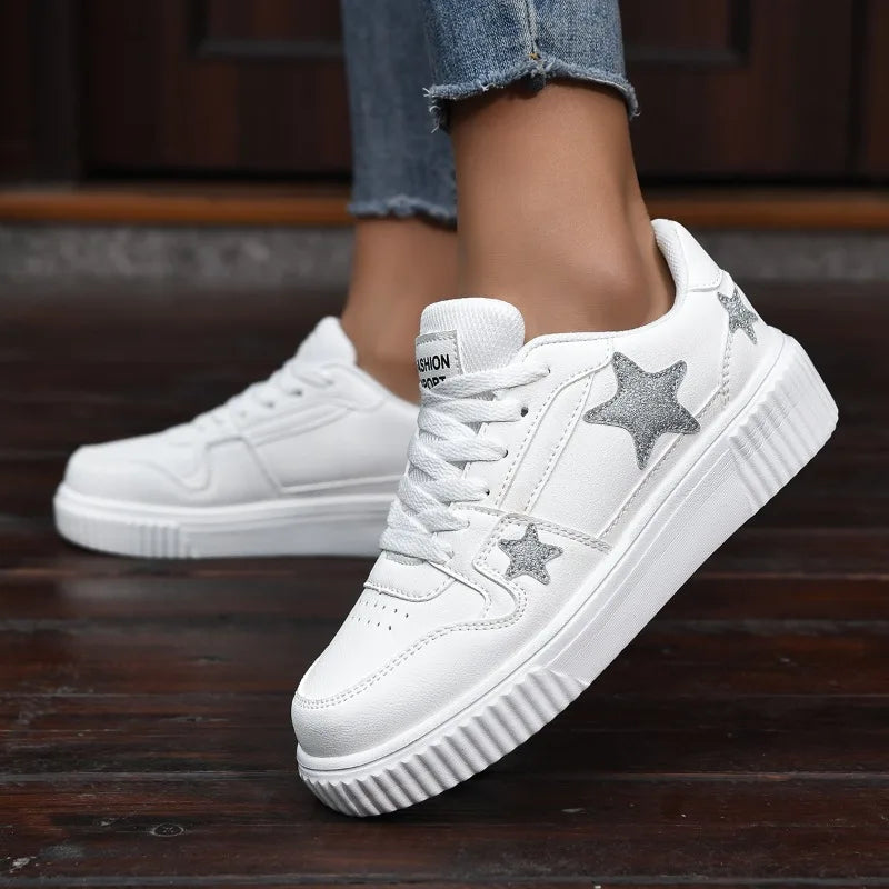 YRZL Zapatillas de deporte informales blancas para hombres y mujeres, zapatos cómodos de cuero PU para caminar, zapatos de Skate ligeros e impermeables, calzado deportivo