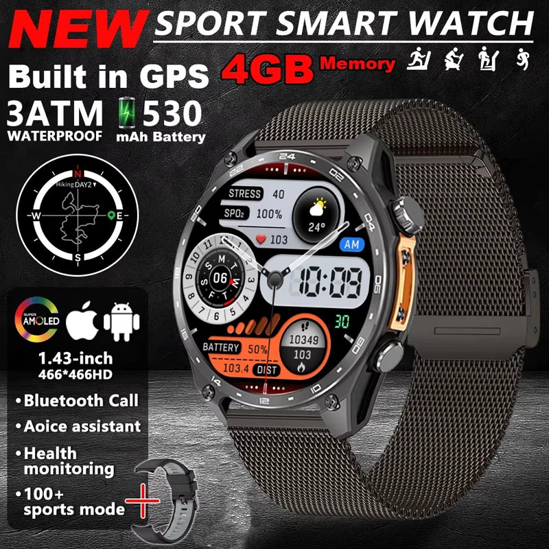 Reloj Inteligente HD300 Pro con GPS Offline, Memoria 4GB y Linterna