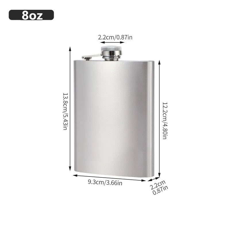 LMETJMA 1 4 5 6 7 8 9 10 oz Frasco de cadera de acero inoxidable con embudo Frasco de cadera de bolsillo Alcohol Whisky Frasco de cadera Tapón de tornillo KC0139